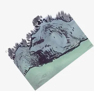 中国风山峰草地风景免抠