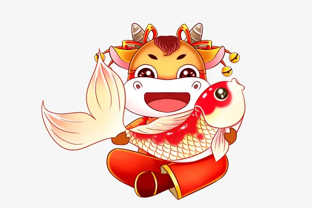 牛年红火，恭贺新春免抠