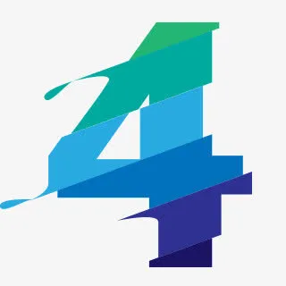 几何数字4png素材免抠