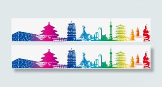 炫彩国内地标矢量素材免抠