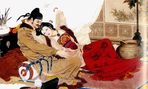 中国风插画 唐明皇杨贵妃免抠