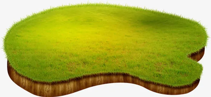 绿色的草地型块素材免抠