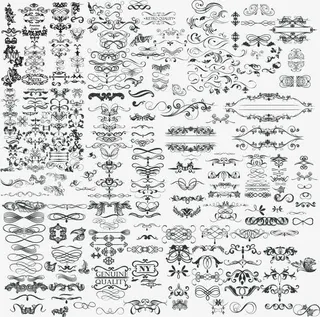 矢量古典花纹素材免抠