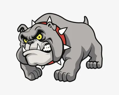 卡通灰色凶悍斗牛犬免抠