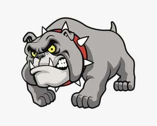 卡通灰色凶悍斗牛犬免抠