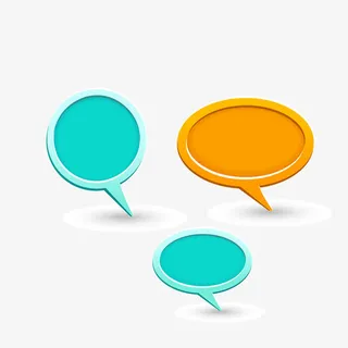 矢量立体圆形对话框免抠