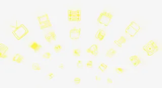 唯美精美卡通电器漂浮背景装饰