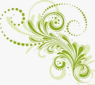 绿色花纹底纹免抠