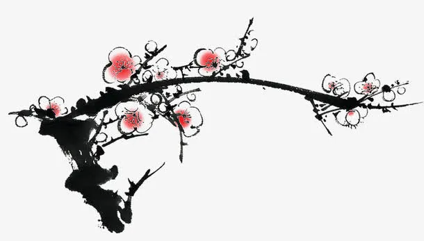 水墨梅花免抠