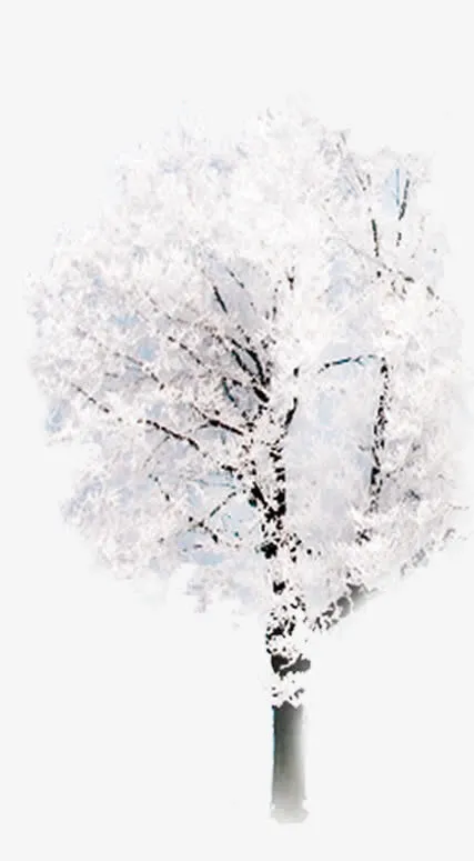雪地雪树海报设计免抠