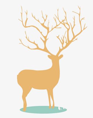 手绘小鹿免抠