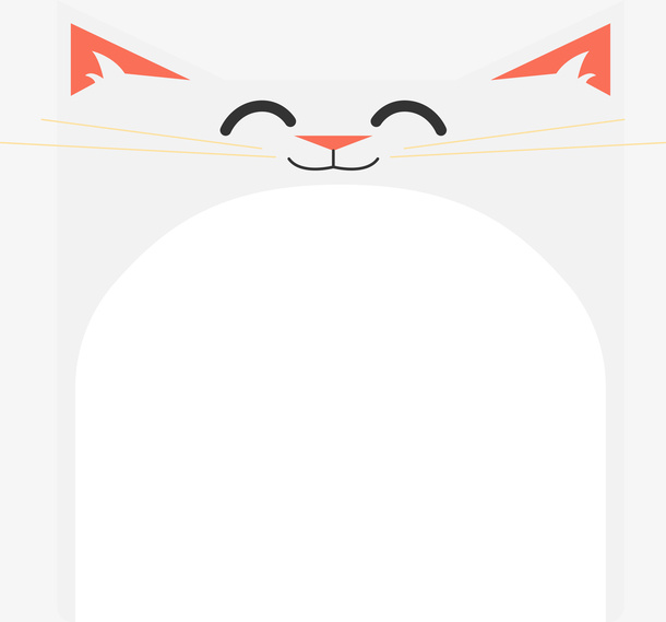 长方形猫咪边框免抠