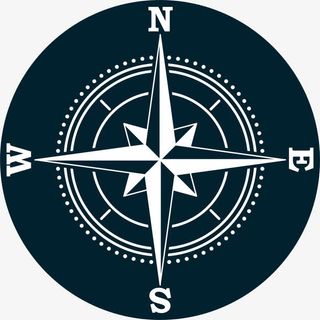手绘黑色圆圈指南针免抠