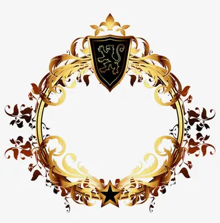 欧式黑金花纹免抠