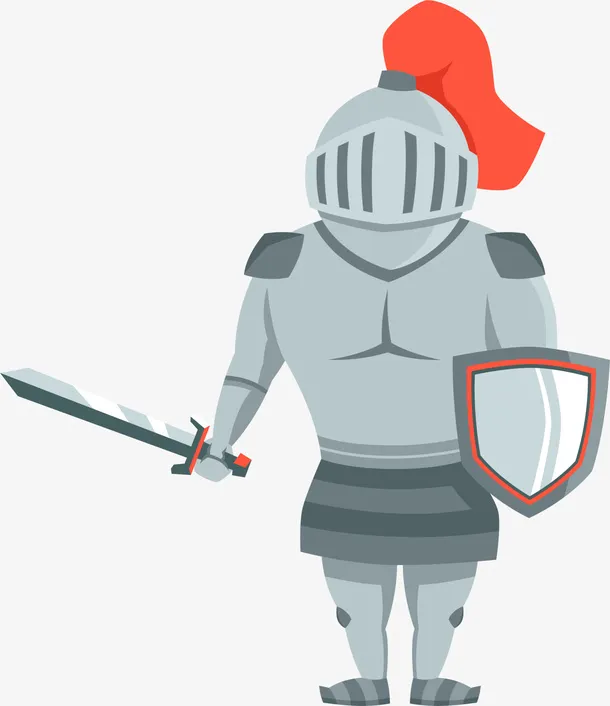手持盾牌的古代士兵免抠