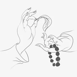 禅意手持莲花手势素材免抠