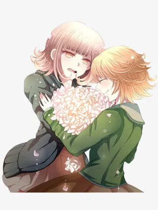 抱着花束的情侣免抠