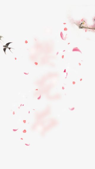 粉红手绘花瓣漂浮素材免抠