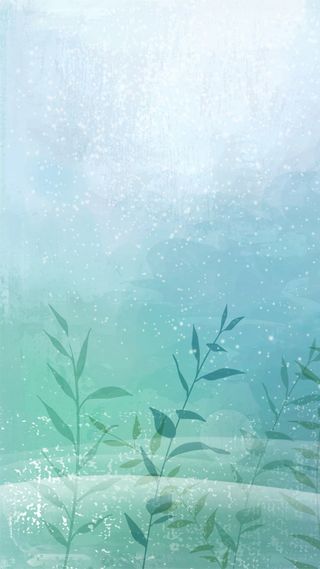 蓝底发光树叶H5背景素材高清