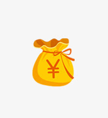 黄色钱袋png素材免抠