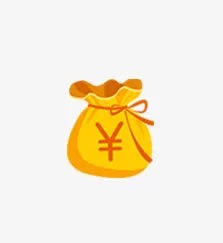 黄色钱袋png素材免抠