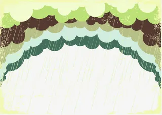 矢量手绘复古云朵边框免抠