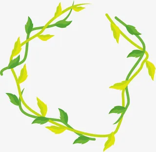 绿色春季清新树藤免抠