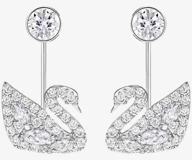 施华洛世奇首饰钻石天鹅耳环免抠