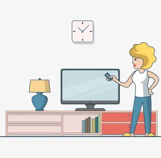 看电视的女人免抠