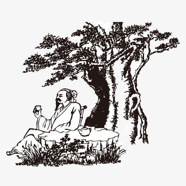 素描古代人物免抠