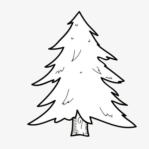素描松树免抠