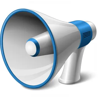 手绘3D银色喇叭免抠