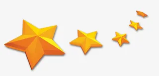 黄色五角星装饰素材免抠