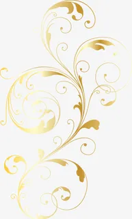 手绘金色藤蔓免抠