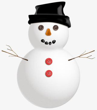 树枝与雪人纽扣免抠