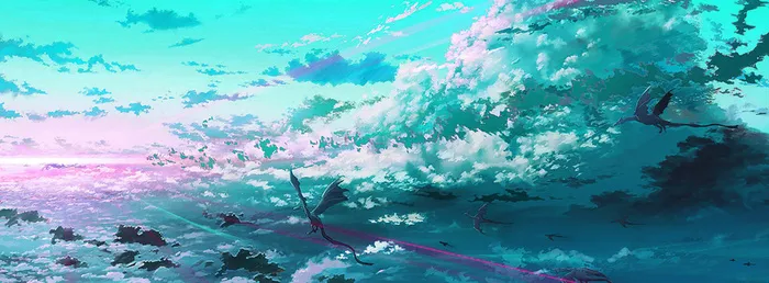卡通手绘飞龙背景高清