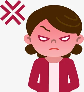 手绘生气的女人免抠图免抠