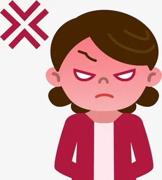 手绘生气的女人免抠图免抠