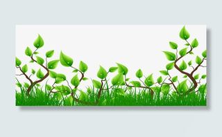 绿叶小草春天图片免抠