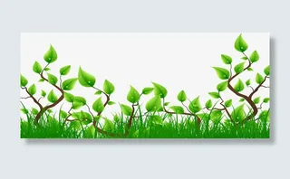 绿叶小草春天图片免抠