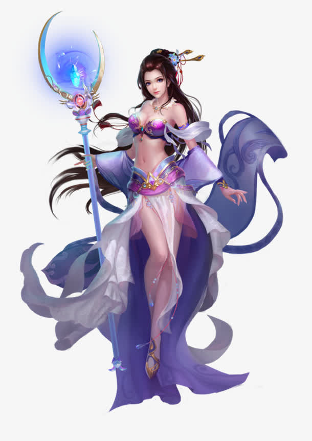 彩绘立绘游戏魔法美女女子免抠
