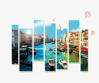 周边游休闲游海报插画免抠背景摄影风景元素