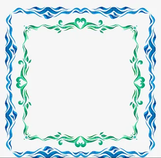 蓝色花边底纹免抠