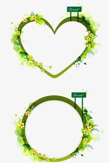 花藤缠绕绿色边框免抠