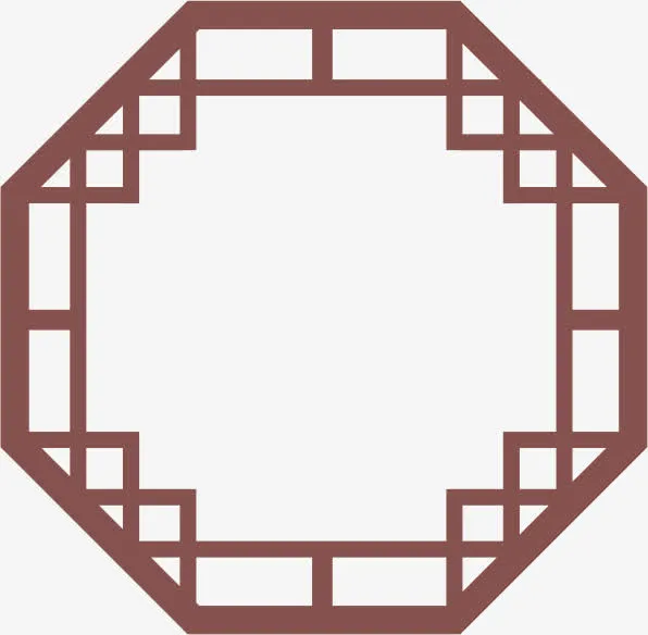 角花底纹花型对称平面图形免抠