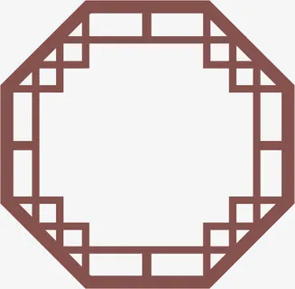 角花底纹花型对称平面图形免抠