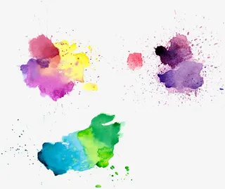 水彩油墨墨汁喷溅素材矢量免抠