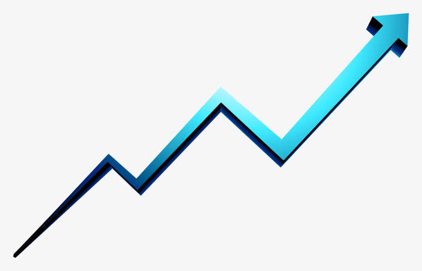 矢量数据折线图走向稳步上升蓝色免抠