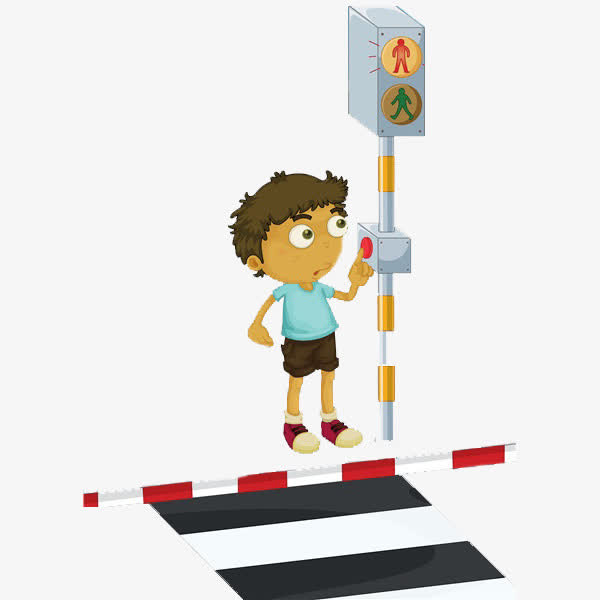 等红灯的男孩免抠