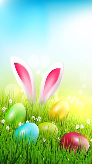 蓝天绿地复活节手机端H5背景素材高清